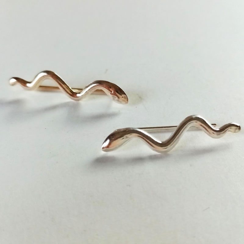 Close-up of Snake Ear Climbers – Sleek and Stylish Jewelry