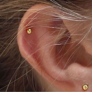 Gold Ball Earrings in sterling silver with gold plating 2