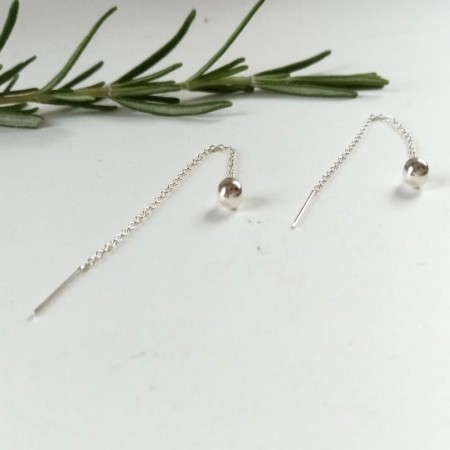 Pendientes Largos de Cadena de Plata