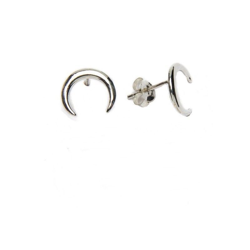 Pendientes de luna invertida en plata de ley en www.puravidapulseras.com