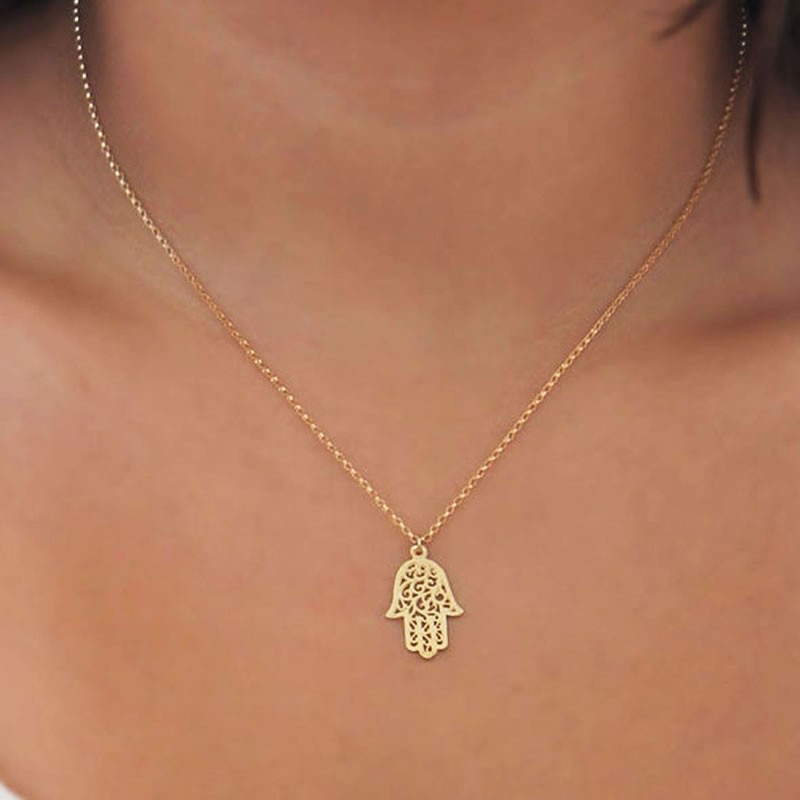Hamsa Gold Necklace