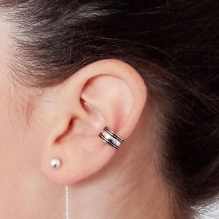 Adjustable SABA ear cuff in silver