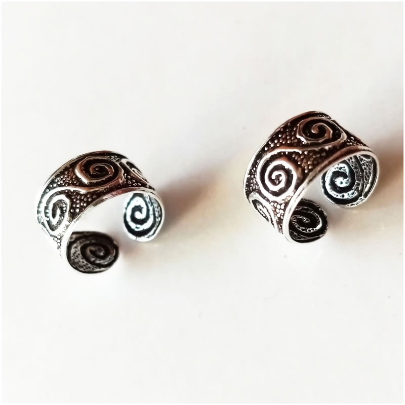 Pendientes Cartilago Ondas Plata