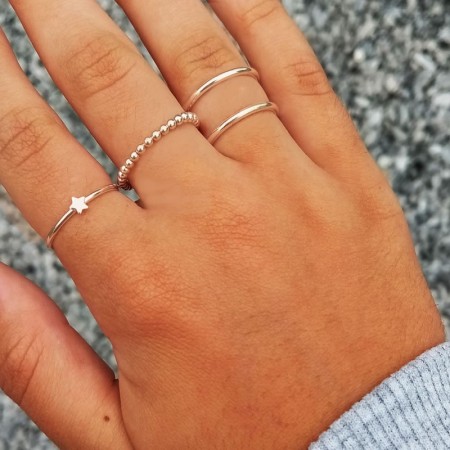 Anillo bolitas plata