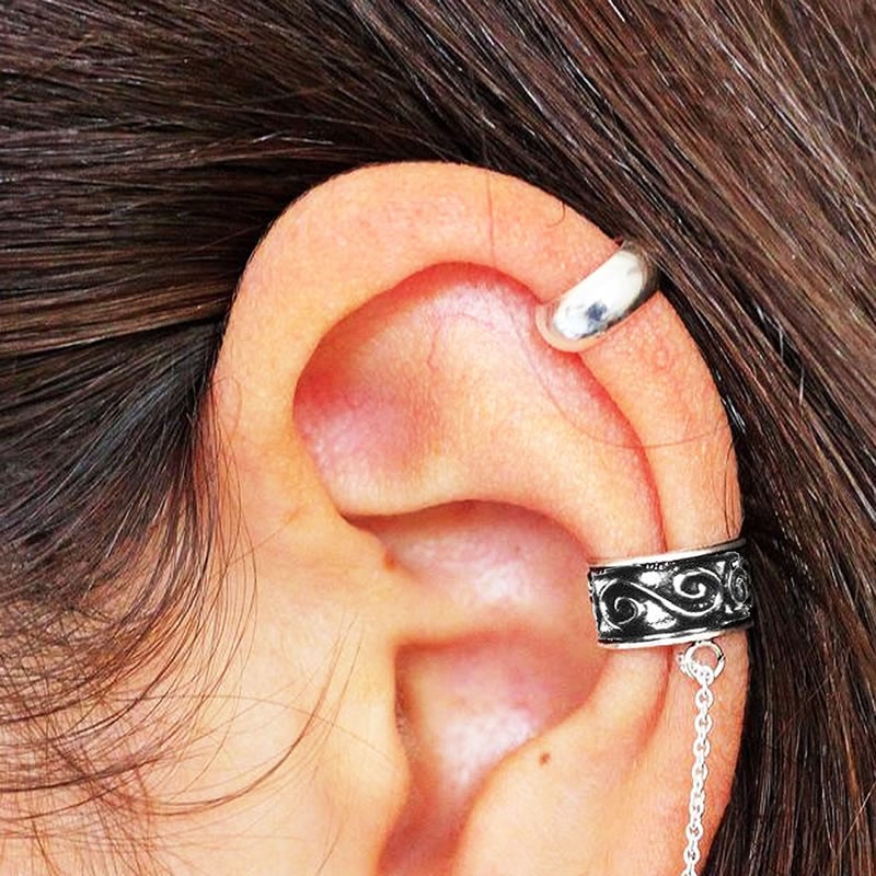 Ear cuff plata