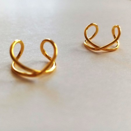 Golden Cross ear cuff in gold-plated sterling silver.