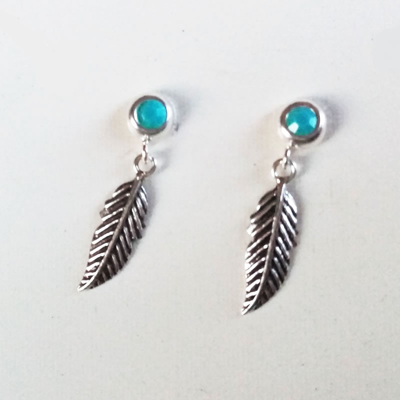 Pendientes Turquesa y Pluma Boho