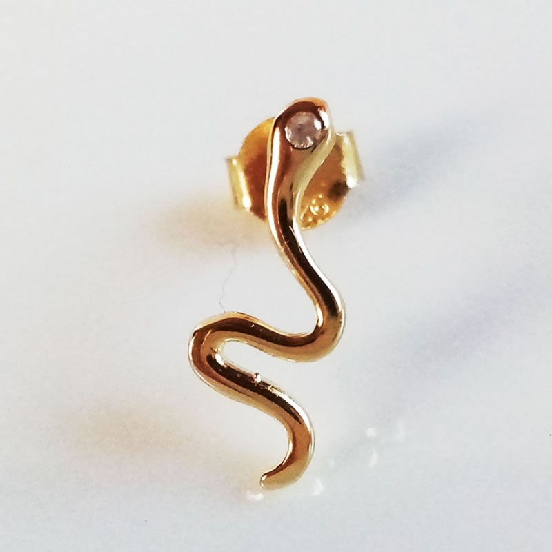 pendientes serpiente oro