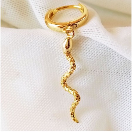 Gold Snake Hoop Earrings