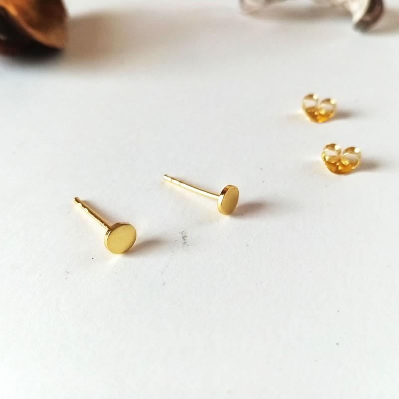 Mini Gold Circle Earrings