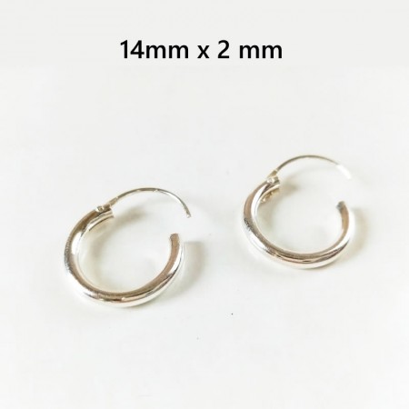 Silver hoops 14mm