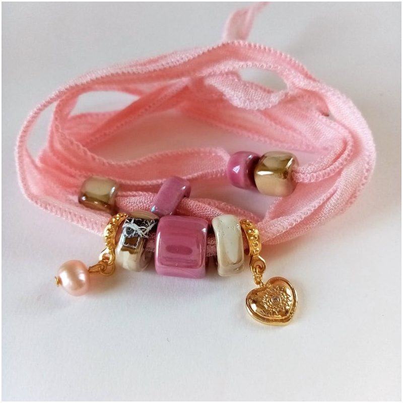 Pulsera boho chic pink