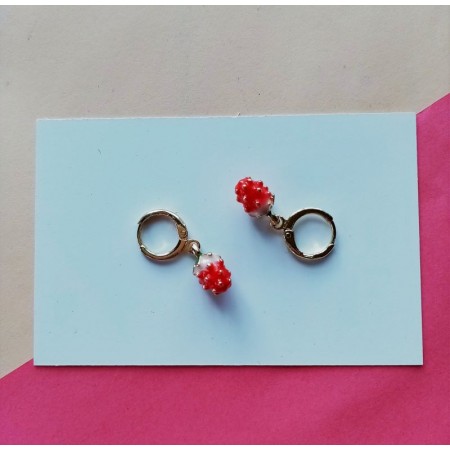 strawberry hoop earrings
