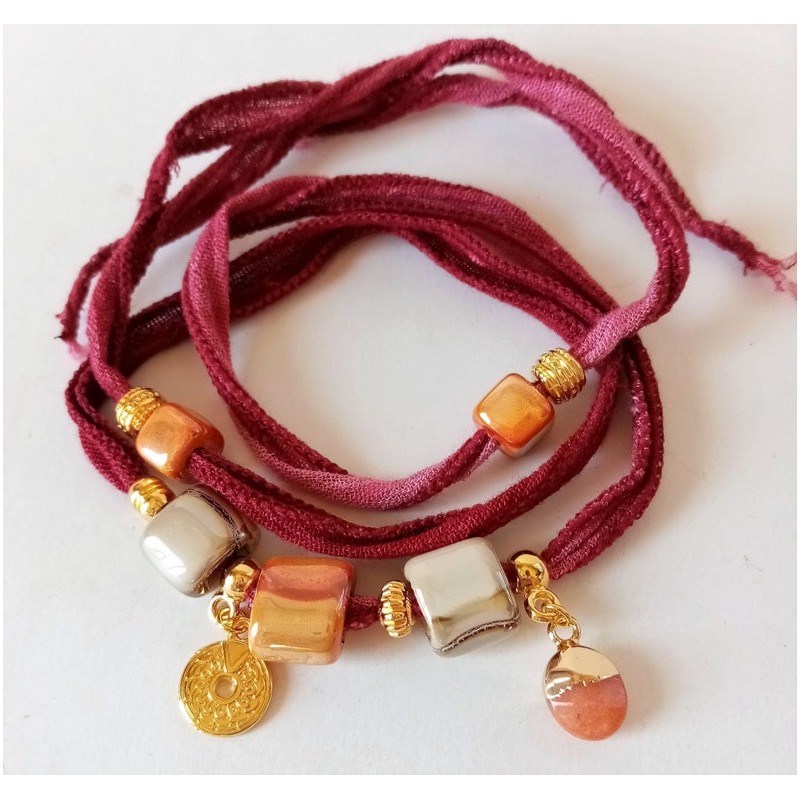 Boho Chic Bracelet Burdeos