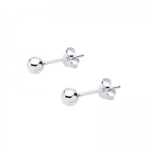 Pendientes bolita plata