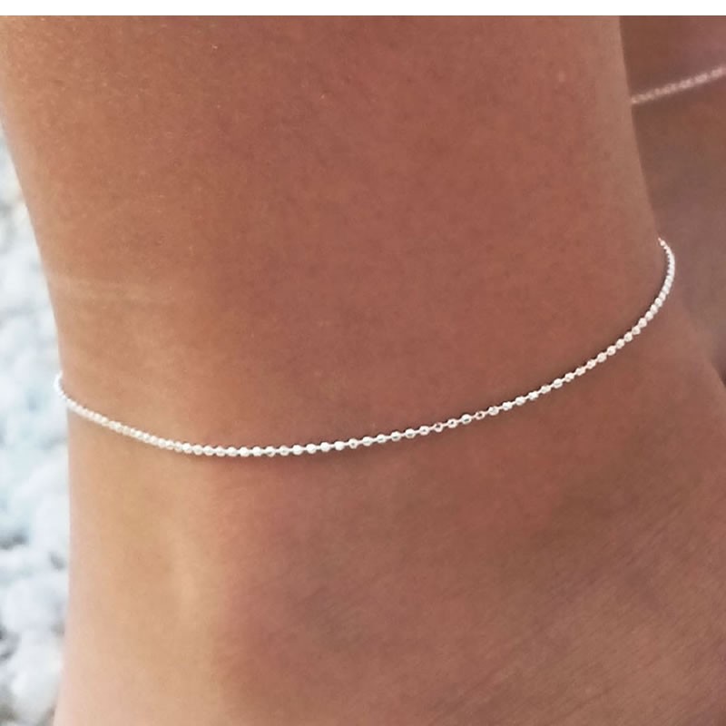 tobillera sencilla de plata