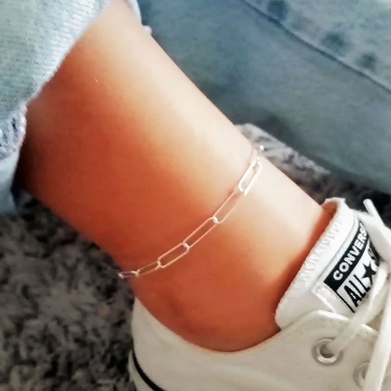 Tobillera Plata Eslabones