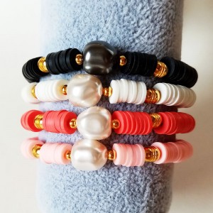 pulsera heishi perlas swarovsky