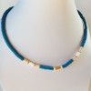 heishi blue necklace