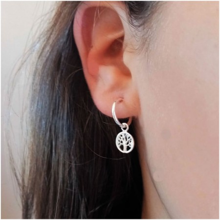 Aros de Plata con Arbol de la vida