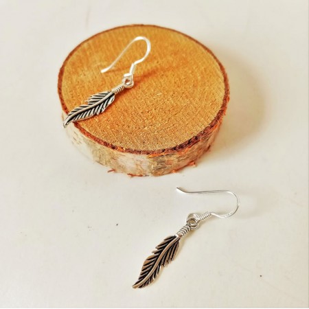 Pendientes Hippie Pluma Plata