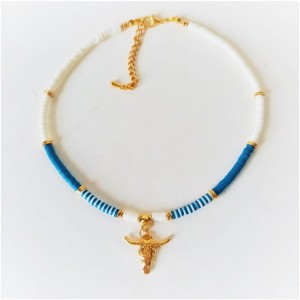 heishi cow necklace