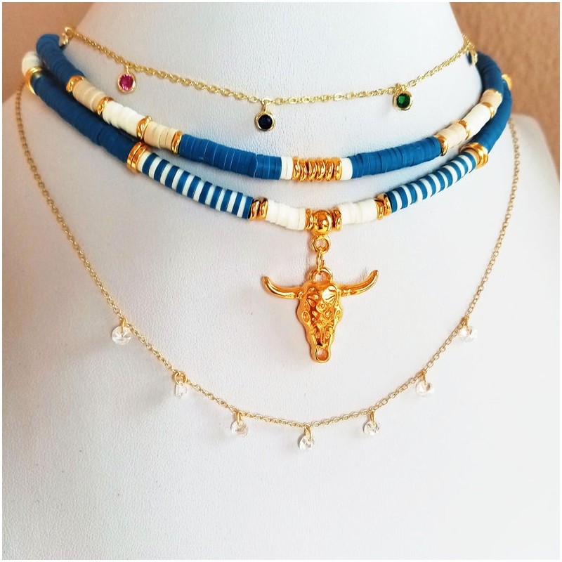 cow heishi necklace