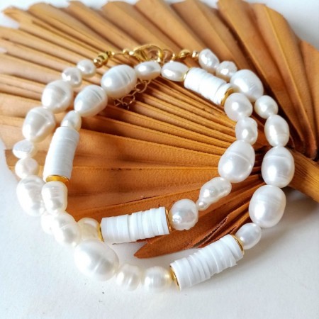 Heishi  Necklace River Pearls