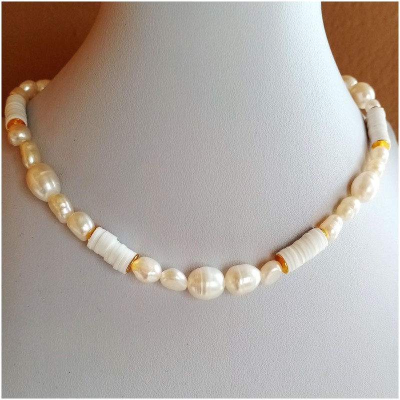 Heishi  Necklace River Pearls