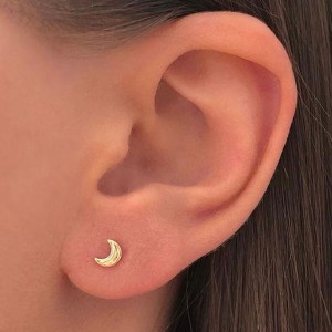 pendientes mini luna oro