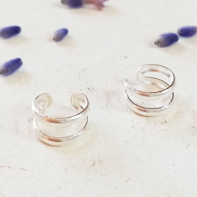 pendientes cartilago plata doble aro