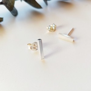 pendientes barras plata