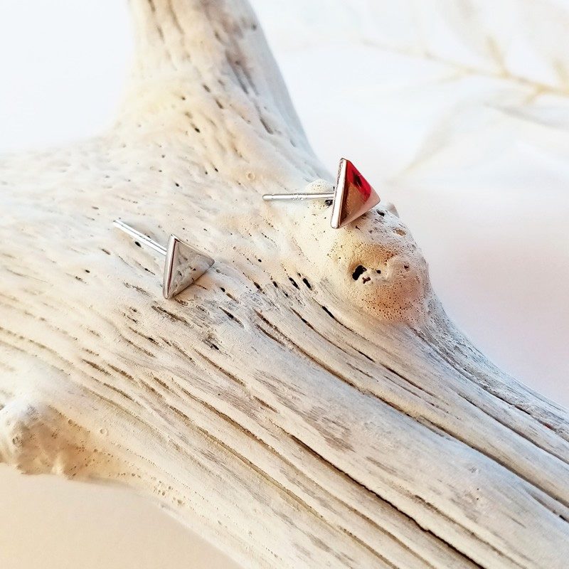 pendientes plata triangulo