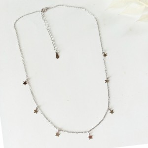 collar estrellas plata