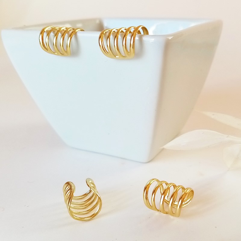 Ear Cuff Aros Oro Sin Agujero