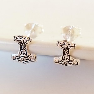 Pendientes Plata Martillo de Thor