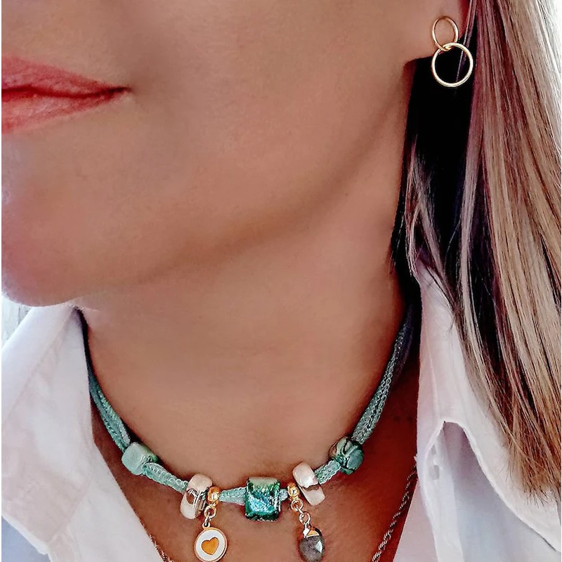 Karma Gold Earrings  interlocking hoops