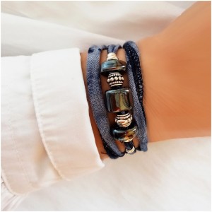 Pulsera Hippie Navy Blue Silver