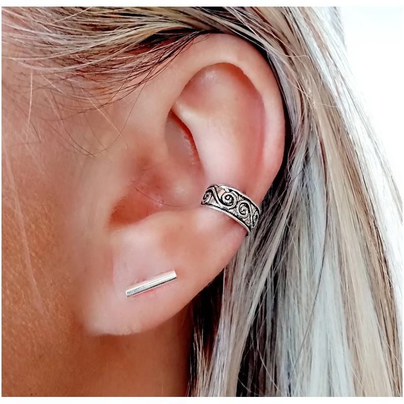 pendientes cartilago plata