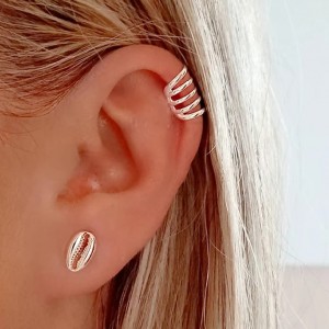 ear cuff plata lineas