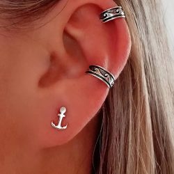 pendientes ancla plata