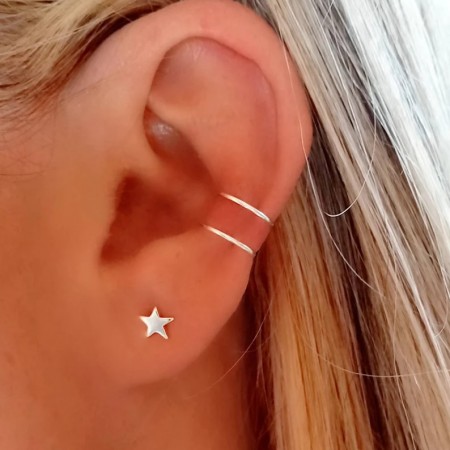 ear cuff lineas plata