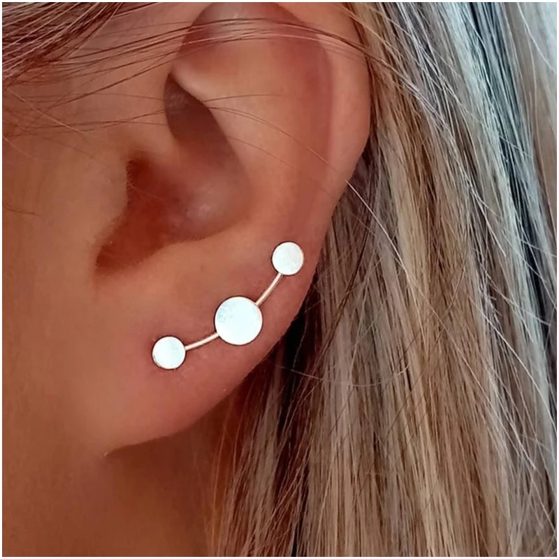 Climber Earrings with Plates in 925 sterling silver