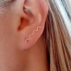 pendientes trepadores zig zag plata