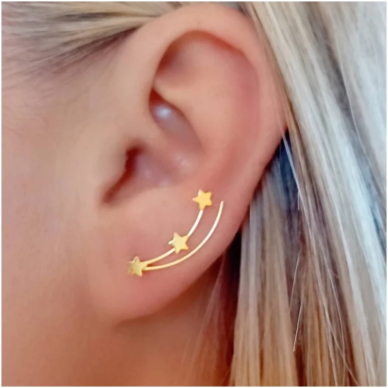 pendientes trepadores estrella fugaz oro