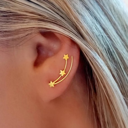 pendientes trepadores estrella oro