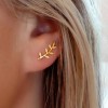 Gold Leaf Climber Earrings
