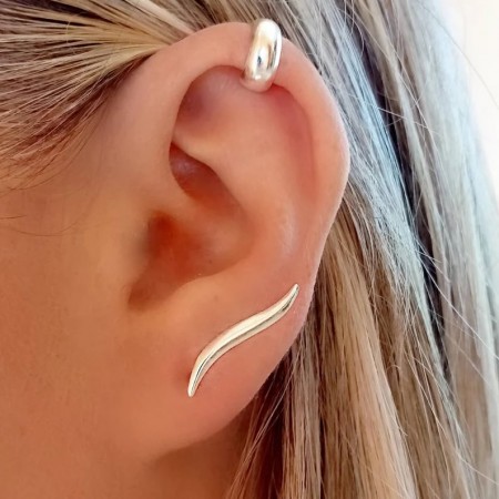 pendientes trepadores wind minimal plata