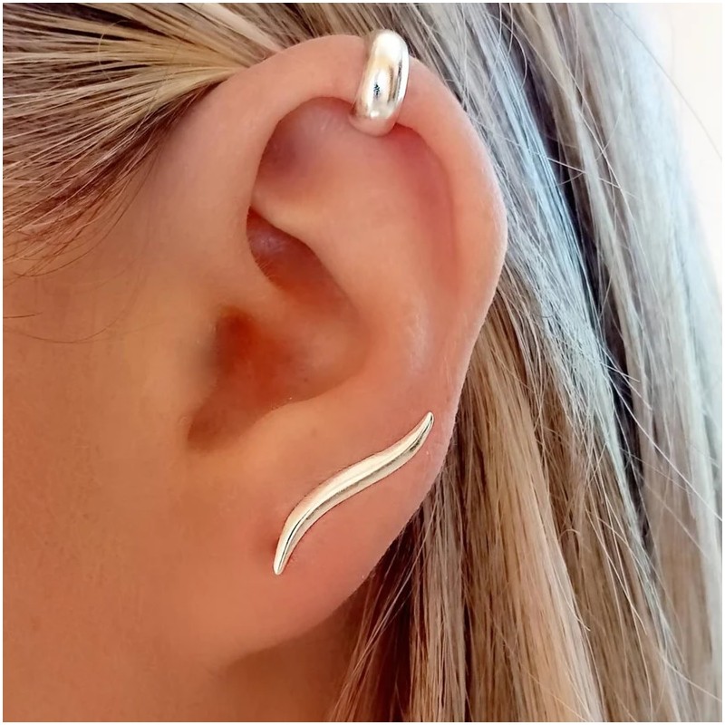 pendientes trepadores wind minimal plata