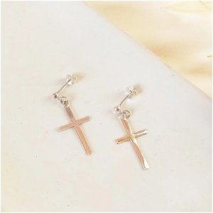 pendientes cruces plata